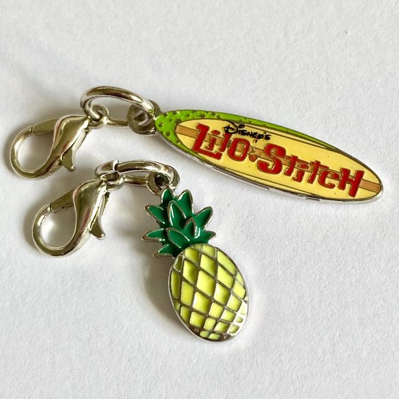 Disney Lilo & Stitch Charm Clip-On Surfboard Pineapple Zipper Pull Purse Aulani - Picture 2 of 5